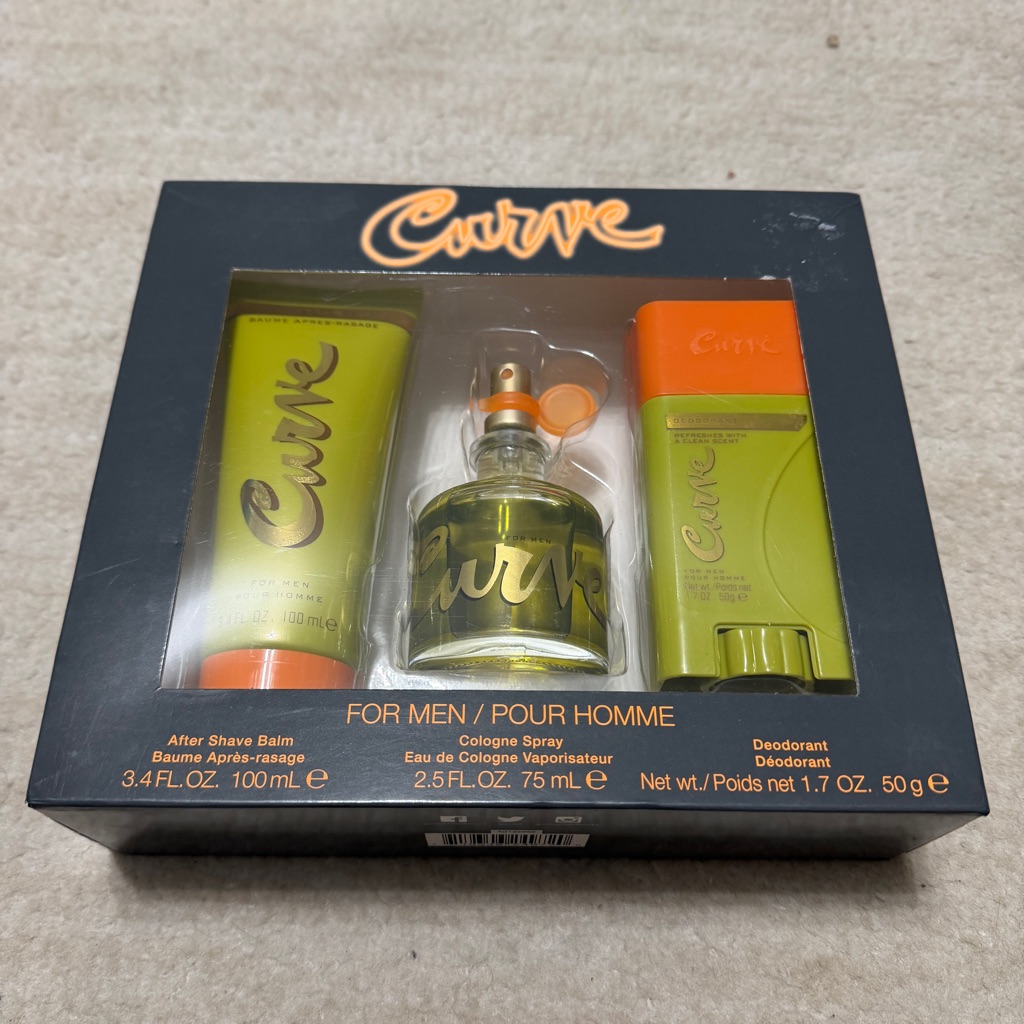 Curve For Men Set 25 Oz Cologne 34 Oz Aftershave Balm 17 Oz Deodorant New Curve For Men Set 25 Oz Cologne 34 Oz Aftershave Balm 17 Oz Deodorant New